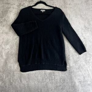Nieman Marcus Women's M Black 100% Cashmere Sweater Old Money